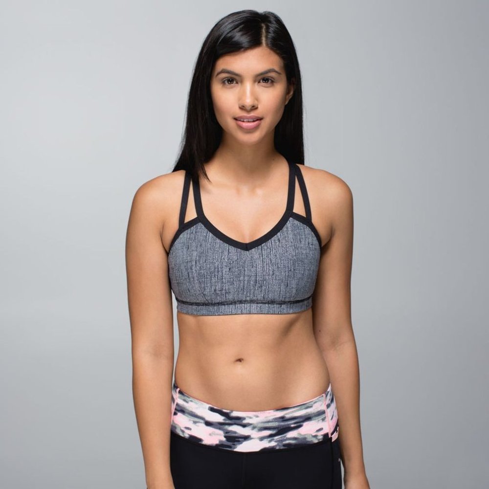{ Lululemon } Water Bound Bra Grey Black